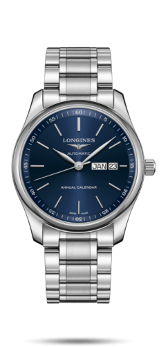 Longines L2.910.4.92.6 : Master Collection 40mm Annual Calendar Stainless Steel / Blue / Bracelet