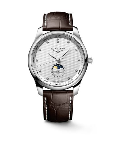 Longines L2.919.4.77.3 : Master Collection 42 Moonphase Stainless Steel / Silver - Diamond