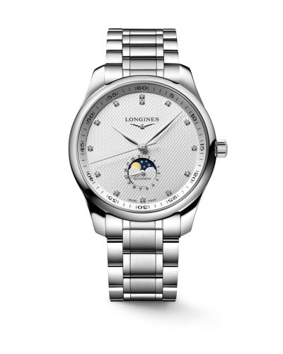 Longines L2.919.4.77.6 : Master Collection 42 Moonphase Stainless Steel / Silver - Diamond / Bracelet