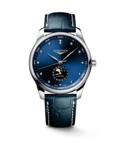 Longines L2.919.4.97.0 : Master Collection 42 Moonphase Stainless Steel / Blue - Diamond / Bracelet