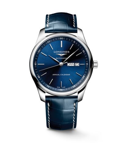 Longines L2.920.4.92.0 : Master Collection 42 Annual Calendar Stainless Steel / Blue / Alligator