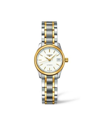 Longines L2.128.5.12.7 : Master Collection Date 25.5 Stainless Steel - Yellow Gold / White / Bracelet