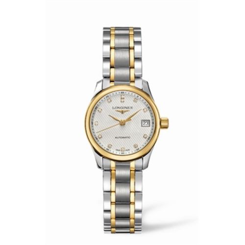 Longines L2.128.5.77.7 : Master Collection Date 25.5 Stainless Steel - Yellow Gold / Beige / Bracelet