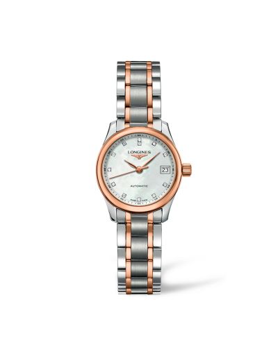 Longines L2.128.5.89.7 : Master Collection Date 25.5 Stainless Steel - Pink Gold / MOP / Bracelet