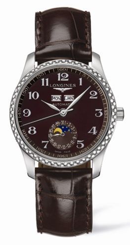 Longines L2.503.0.03.3 : Master Collection Calendar 36 Stainless Steel / Diamond / Brown MOP