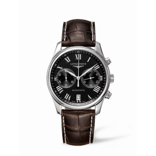 Longines L2.629.4.51.5 : Master Collection Chronograph 40 Stainless Steel / Black - Roman / Strap