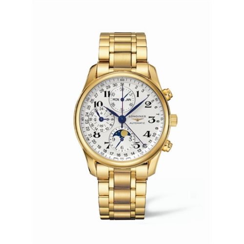 Longines L2.673.6.78.6 : Master Collection 40 Chronograph Calendar Yellow Gold / Silver / Bracelet