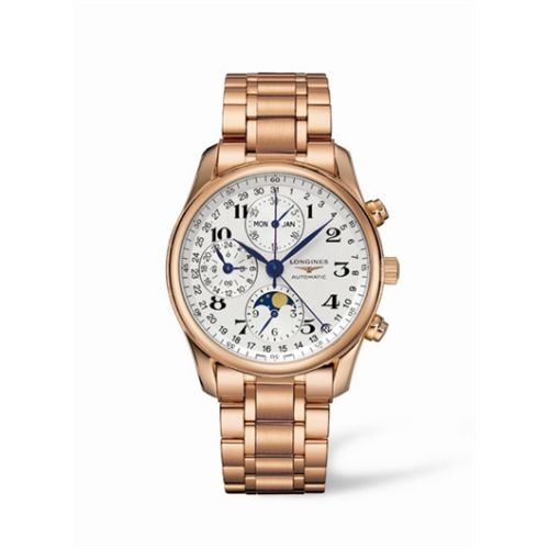 Longines L2.673.8.78.6 : Master Collection 40 Chronograph Calendar Pink Gold / Silver / Bracelet