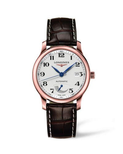 Longines L2.708.8.78.3 : Master Collection 38.5mm Power Reserve Pink Gold / Silver-Arabic / Alligator