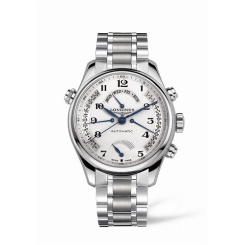 Longines L2.716.4.78.6 : Master Collection 44 Retrograde Power Reserve Stainless Steel / Silver-Arabic / Bracelet