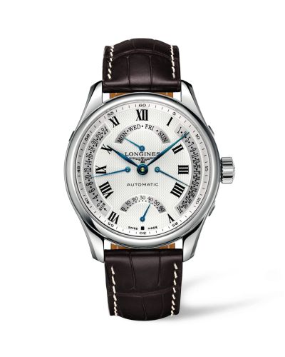 Longines L2.717.4.71.3 : Master Collection 44 Retrograde Stainless Steel / Silver-Roman / Alligator