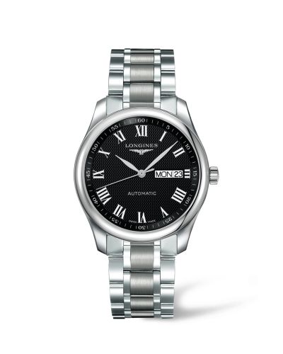 Longines L2.755.4.51.6 : Master Collection 38.5 Day Date Stainless Steel / Black-Roman / Bracelet
