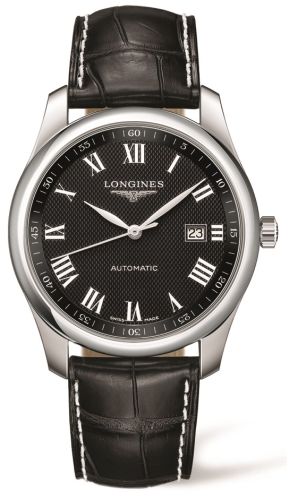 Longines L2.793.4.51.7 : Master Collection 40 Date Stainless Steel / Black-Roman / Alligator