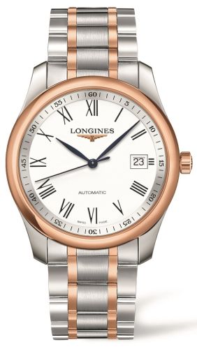 Longines L2.793.5.11.7 : Master Collection 40 Date Stainless Steel / Pink Gold / White-Roman / Bracelet