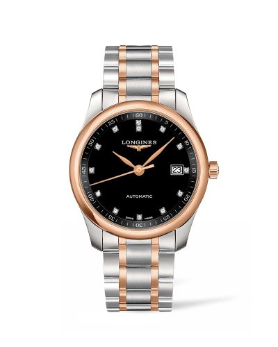 Longines L2.793.5.57.7 : Master Collection 40 Date Stainless Steel / Pink Gold / Black-Diamond / Bracelet