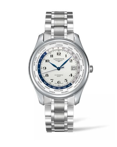 Longines L2.802.4.70.6 : Master Collection 42 World Time Stainless Steel / Silver-Arabic / Bracelet