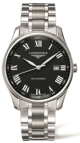 Longines L2.893.4.51.6 : Master Collection 42 Date Stainless Steel / Black Roman / Bracelet