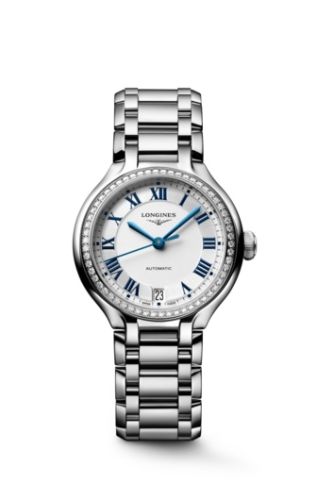 Longines L8.124.0.71.6 : PrimaLuna 34 Automatic Stainless Steel - Diamond / Silver / Bracelet