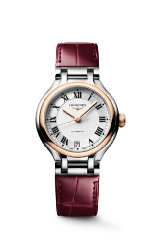 Longines L8.124.5.71.2 : PrimaLuna 34 Automatic Stainless Steel - Red Gold / Silver