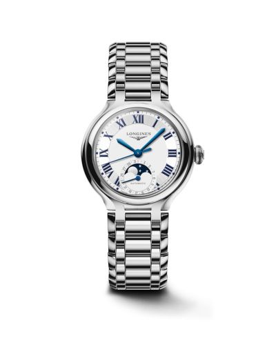 Longines L8.126.4.71.6 : PrimaLuna 34 Automatic Moonphase Stainless Steel / Silver - Roman / Bracelet