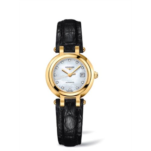 Longines L8.111.6.87.2 : PrimaLuna Automatic 26.5 Yellow Gold Leather MOP