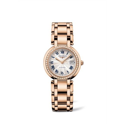 Longines L8.113.9.78.6 : PrimaLuna Automatic 30 Pink Gold Diamond