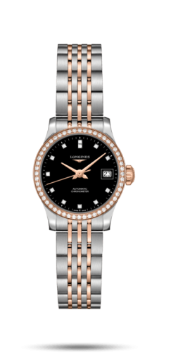 Longines L2.320.5.59.7 : Record 26mm Stainless Steel / Pink Gold / Diamond / Black-Diamond / Bracelet