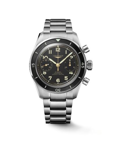 Longines L3.721.4.53.6 : Spirit Chronograph Flyback 39.5 Stainless Steel / Black / Bracelet