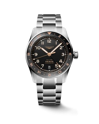 Longines L3.802.4.50.6 : Spirit Zulu Time 39 Stainless Steel / Black / Bracelet