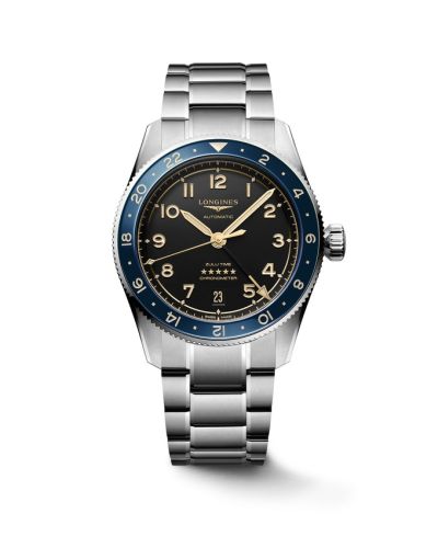 Longines L3.802.4.60.6 : Spirit Zulu Time 39 Stainless Steel / Black - Blue / Bracelet