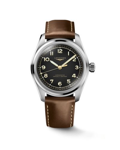 Longines L3.809.4.53.2 : Spirit Automatic 39 Stainless Steel / Black / Leather