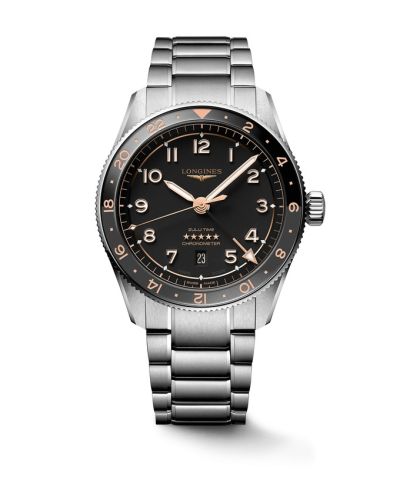 Longines L3.812.4.50.6 : Spirit Zulu Time 42 Stainless Steel / Black / Bracelet