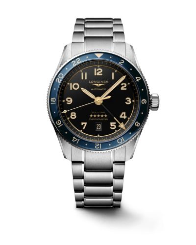 Longines L3.812.4.60.6 : Spirit Zulu Time 42 Stainless Steel / Black - Blue / Bracelet