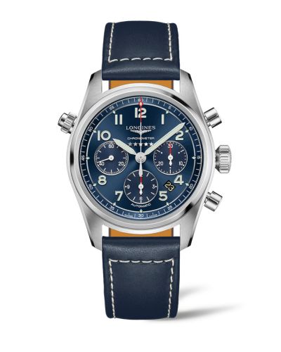 Longines L3.820.4.93.3 : Spirit Chronograph 42 Blue / Strap XL