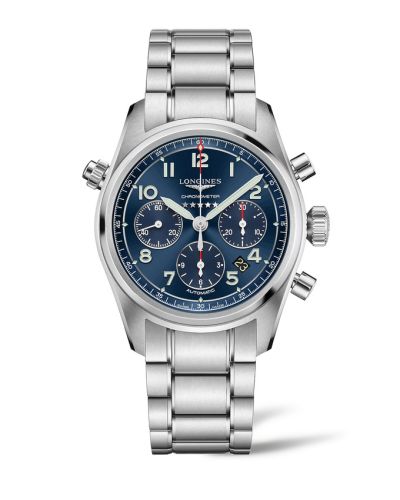 Longines L3.820.4.93.6 : Spirit Chronograph 42 Blue / Bracelet