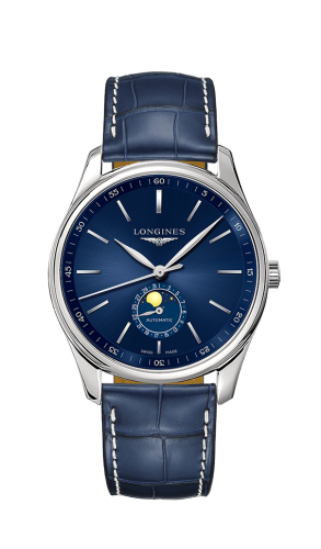 Longines L2.919.4.92.0 : Master Collection 42 Moonphase Stainless Steel / Blue / Alligator