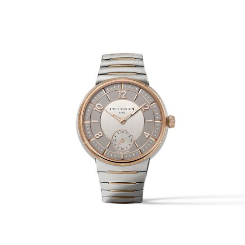 Louis Vuitton W1SP10 : Tambour Automatic Stainless Steel - Rose Gold / Grey / Bracelet