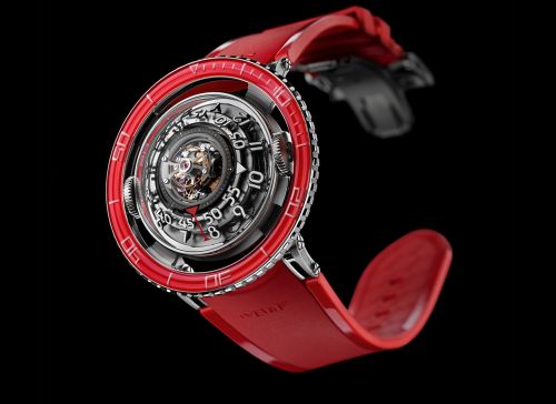 MB&F 70.PBL.B : Horological Machine N°7 Aquapod Platinum / Red