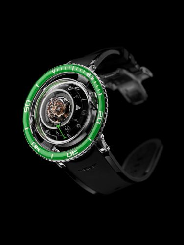 MB&F 70.TGL.B : Horological Machine N°7 Aquapod Titanium / Green