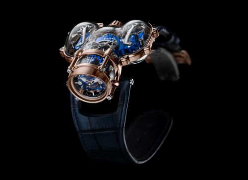 MB&F 91.SRL.BU : Horological Machine N°9 HM9 Sapphire Vision Red Gold / Blue