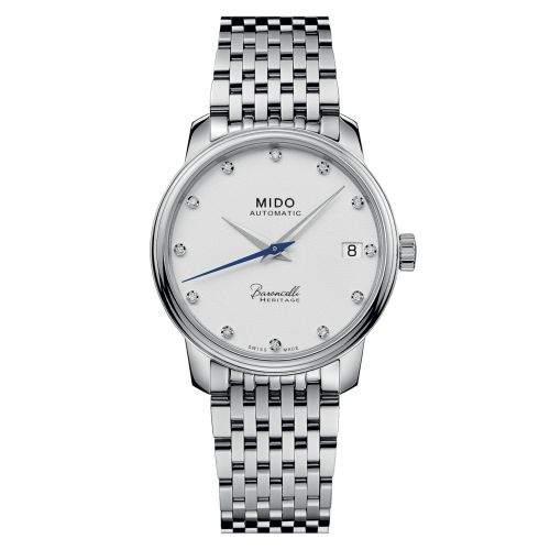 Mido M027.207.11.016.00 : Baroncelli Heritage Lady Stainless Steel / White - Diamond / Bracelet