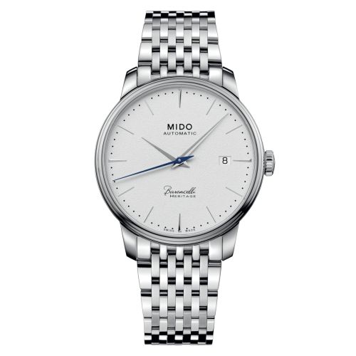 Mido M027.407.11.011.00 : Baroncelli Heritage Stainless Steel / White / Bracelet