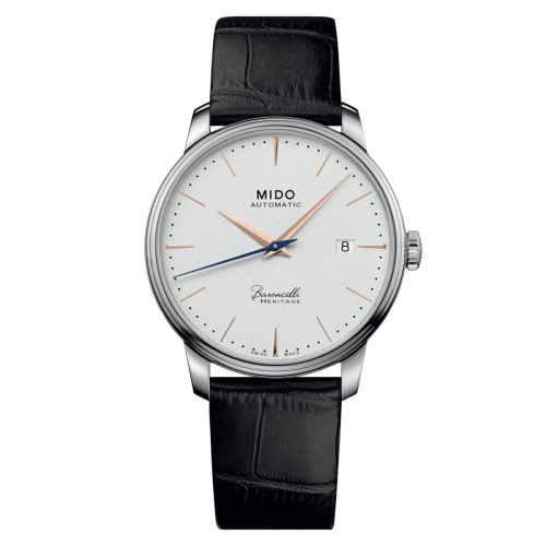 Mido M027.407.16.011.00 : Baroncelli Heritage Stainless Steel / White