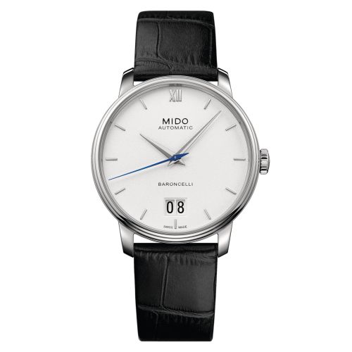 Mido M027.426.16.018.00 : Baroncelli Big Date Stainless Steel / White