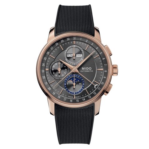 Mido M027.625.37.061.00 : Baroncelli Chronograph Moonphase Rose Gold / Silver