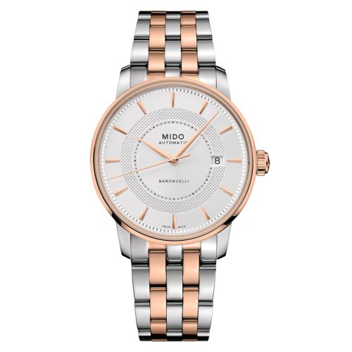 Mido M037.407.22.031.01 : Baroncelli Signature 39 Stainless Steel - Rose Gold / Silver / Bracelet