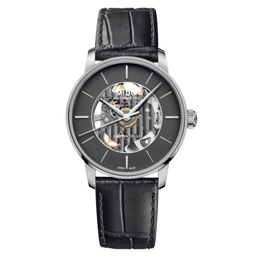 Mido M037.436.16.061.00 : Baroncelli Signature Skeleton Stainless Steel / Anthracite