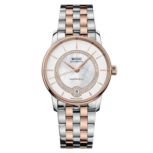 Mido M037.807.22.031.00 : Baroncelli Lady Necklace Stainless Steel - Rose Gold / MOP