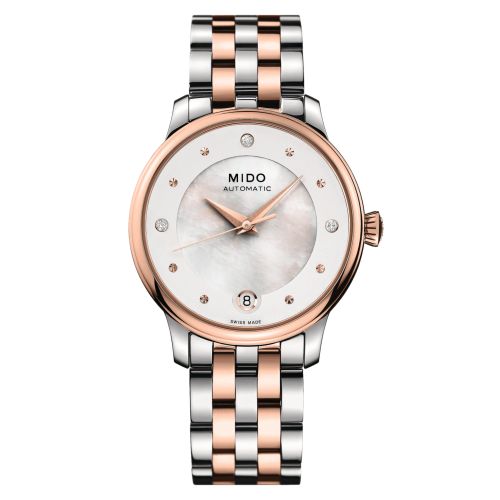 Mido M039.207.22.106.00 : Baroncelli Lady Day Stainless Steel - Rose Gold / MOP / Bracelet