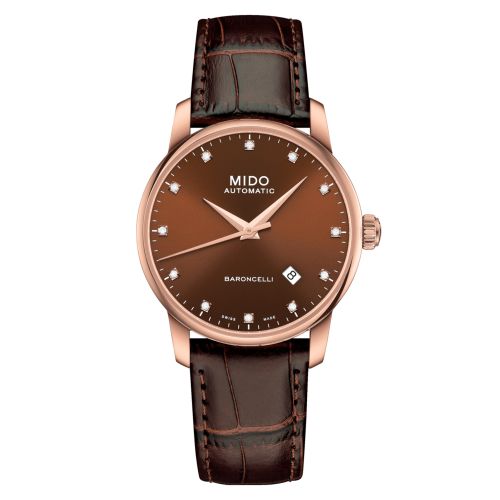 Mido M8600.3.64.8 : Baroncelli Tradition Rose Gold / Brown